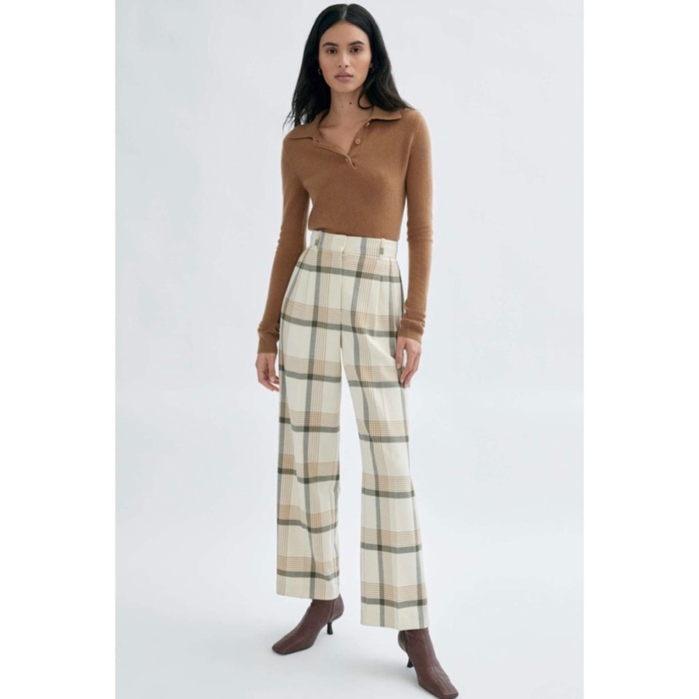 Wilfred Effortless pant plaid cream 2